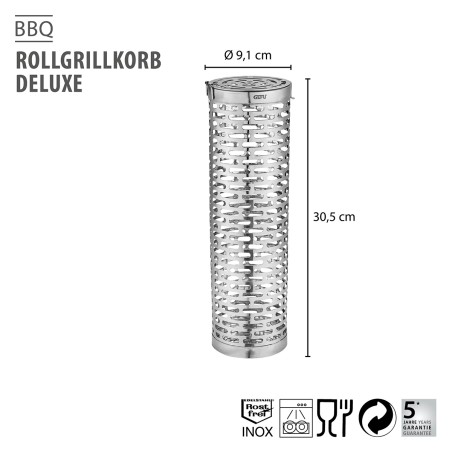 CESTO REDONDO PARA PARRILLA BARBACOA BBQ 30 5Cm. Ref.89586