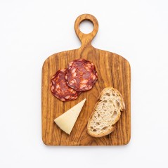 RAIZ DE TEKA: TABLA DE APERITIVOS CON COLGADOR 18X12cm. - ARTESANA - HECHA A MANO -  Ref.TK300