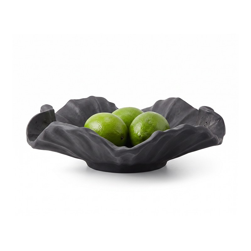RAIZ DE TEKA: BOL FRUTERO NEGRO Ø30cm. ARTESANO - HECHO A MANO - Ref.TK203CB