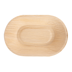 VAJILLA CATERING SERIE NATURA: MINI PLATO OVAL `ARECA` 11X7Xh2 5cm. (25 Uds.) 100% Ecologico Ref.232.43