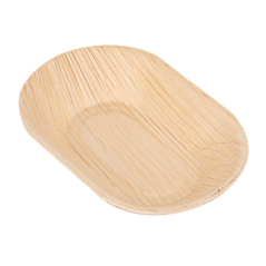 VAJILLA CATERING SERIE NATURA: MINI PLATO OVAL `ARECA` 11X7Xh2 5cm. (25 Uds.) 100% Ecologico Ref.232.43
