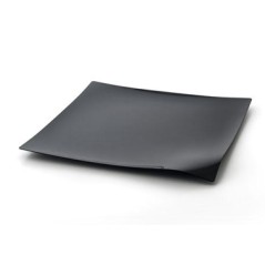 VAJILLA CATERING: WAVE - PLATO PRESENTACION PREMIUM - NEGRO- 280X280mm. - (12uni.) - REUTILIZABLE - Ref.41766