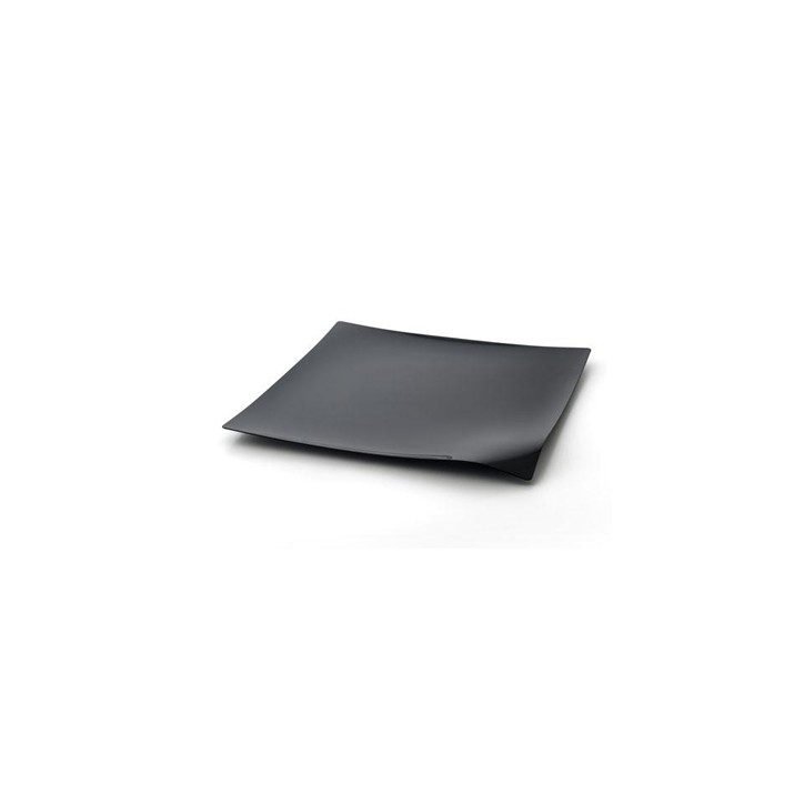 VAJILLA CATERING: WAVE - PLATO PRESENTACION PREMIUM - NEGRO- 280X280mm. - (12uni.) - REUTILIZABLE - Ref.41766