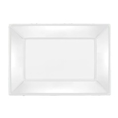 VAJILLA CATERING SERIE REUTILIZABLE: BANDEJA RECTANGULAR BLANCO 33x22 5Cm PS 25Uds Ref.5053R