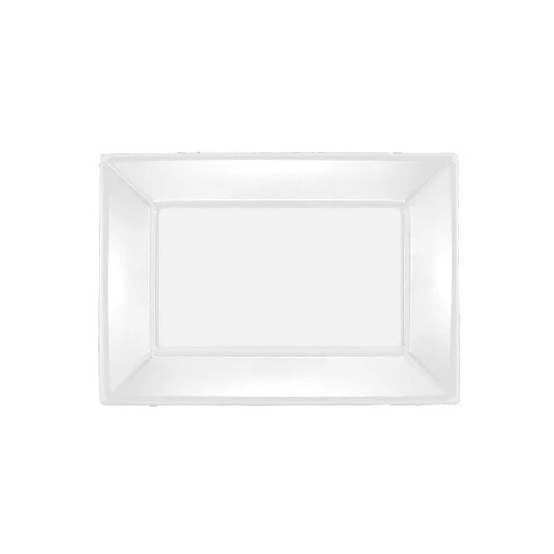 VAJILLA CATERING SERIE REUTILIZABLE: BANDEJA RECTANGULAR BLANCO 33x22 5Cm PS 25Uds Ref.5053R