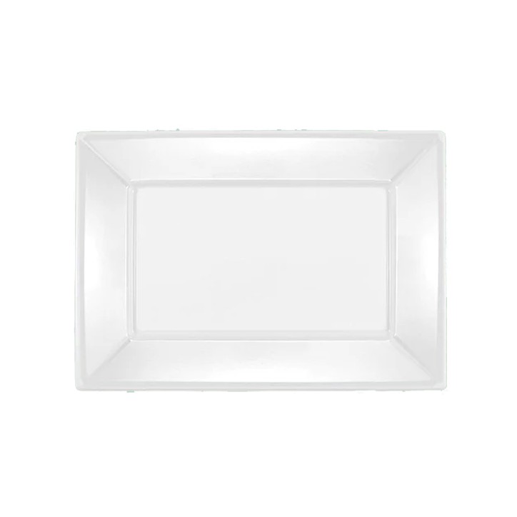 VAJILLA CATERING SERIE REUTILIZABLE: BANDEJA RECTANGULAR BLANCO 33x22 5Cm PS 25Uds Ref.5053R