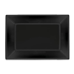 VAJILLA CATERING SERIE REUTILIZABLE: BANDEJA RECTANGULAR NEGRA 33x22 5Cm PS 25Uds Ref.5058R