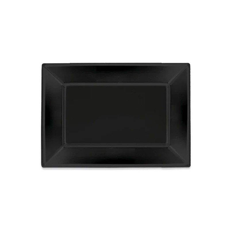 VAJILLA CATERING SERIE REUTILIZABLE: BANDEJA RECTANGULAR NEGRA 33x22 5Cm PS 25Uds Ref.5058R