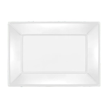 VAJILLA CATERING SERIE REUTILIZABLE: BANDEJA RECTANGULAR BLANCO 33x22 5Cm PS 25Uds Ref.5053R
