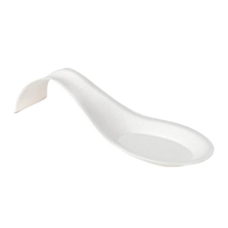 VAJILLA CATERING SERIE PULPA: CUCHARA DEGUSTACION ARCO BLANCA 12X4 2Xh3cm.cm. (50Uds.) 100% Cana de Azucar Ref.5692