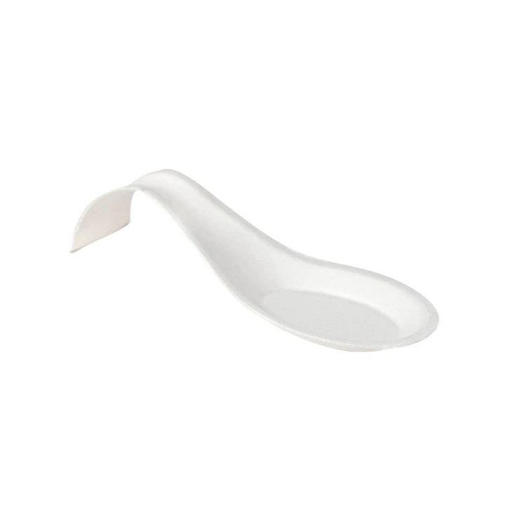 VAJILLA CATERING SERIE PULPA: CUCHARA DEGUSTACION ARCO BLANCA 12X4 2Xh3cm.cm. (50Uds.) 100% Cana de Azucar Ref.5692