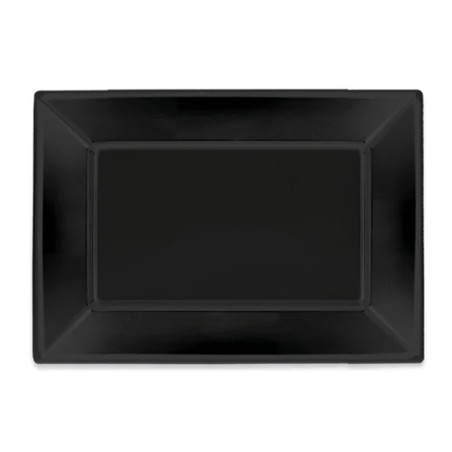 VAJILLA CATERING SERIE REUTILIZABLE: BANDEJA RECTANGULAR NEGRA 33x22 5Cm PS 25Uds Ref.5058R
