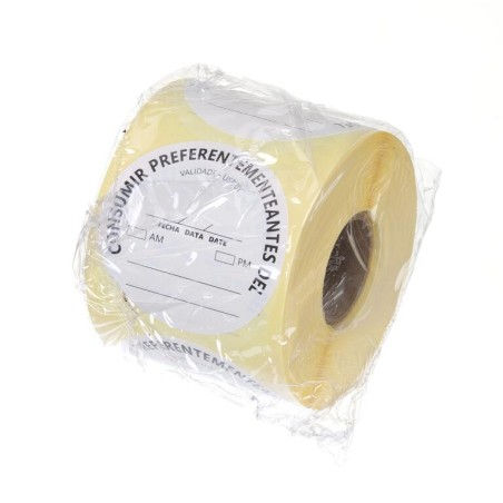 ETIQUETA DE SEGURIDAD ALIMENTARIA - PERSONALIZABLE - CONSUMIR PREFERENTEMENTE - 500 Uds. Ref.850886