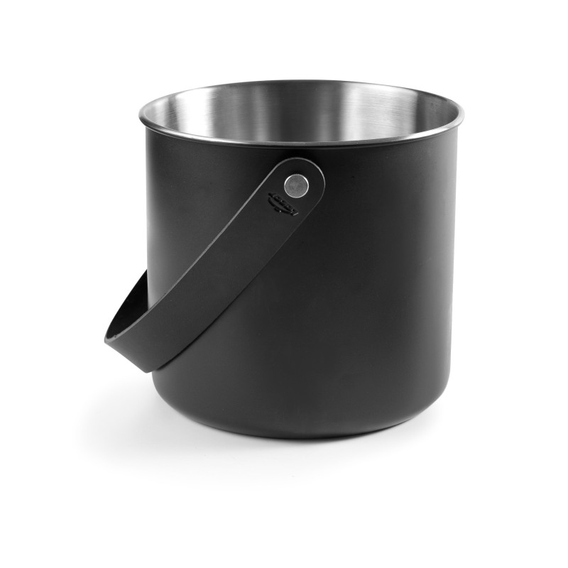 CUBITERAS: CUBO MOOM NEGRO CON ASA Ø20Xh19 5cm. 5 6 Ltrs. Ref.65420