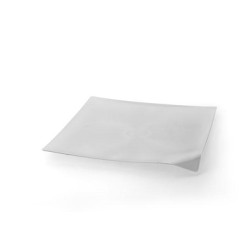 VAJILLA CATERING: WAVE - PLATO INDIVIDUAL PREMIUM - TRANSPARENTE- 127X127mm. - (20uni.) - REUTILIZABLE - Ref.91764