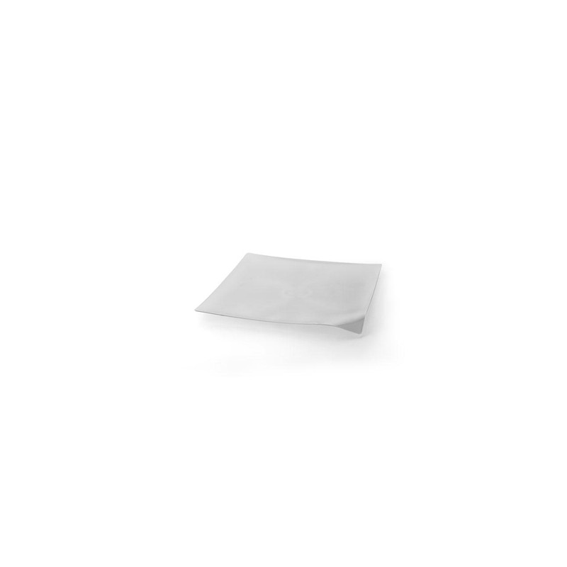 VAJILLA CATERING: WAVE - PLATO INDIVIDUAL PREMIUM - TRANSPARENTE- 127X127mm. - (20uni.) - REUTILIZABLE - Ref.91764