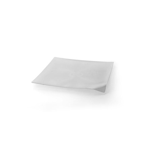 VAJILLA CATERING: WAVE - PLATO INDIVIDUAL PREMIUM - TRANSPARENTE- 127X127mm. - (20uni.) - REUTILIZABLE - Ref.91764