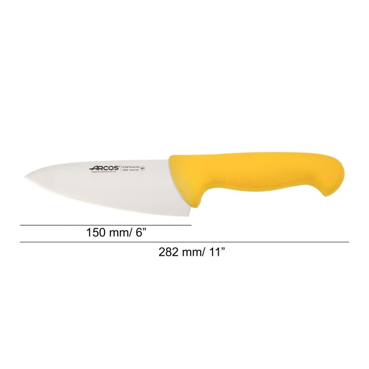 ARCOS SERIE INYECTADA: AMARILLO CUCHILLO COCINERO 150mm. Ref.292000