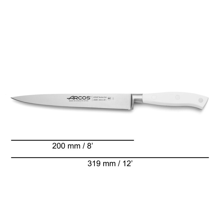 ARCOS SERIE RIVIERA BLANCO: CUCHILLO FILETERO 260mm. FORJADO Ref.233024 ARCOS SERIE RIVIERA BLANCO: CUCHILLO FILETERO 260mm. FORJADO Ref.233024