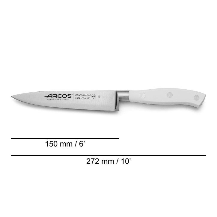 ARCOS SERIE RIVIERA BLANCO: CUCHILLO COCINERO 160mm. FORJADO Ref.233424