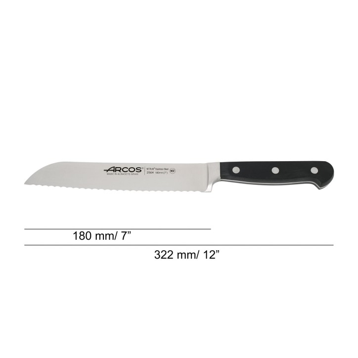 ARCOS SERIE CLASICA: CUCHILLO PANERO 180mm. Ref.256400