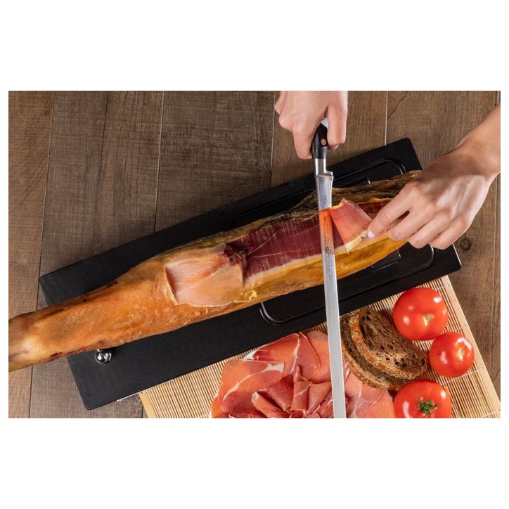 ARCOS SERIE RIVIERA NEGRO: CUCHILLO JAMONERO 300mm. FORJADO Ref.231100