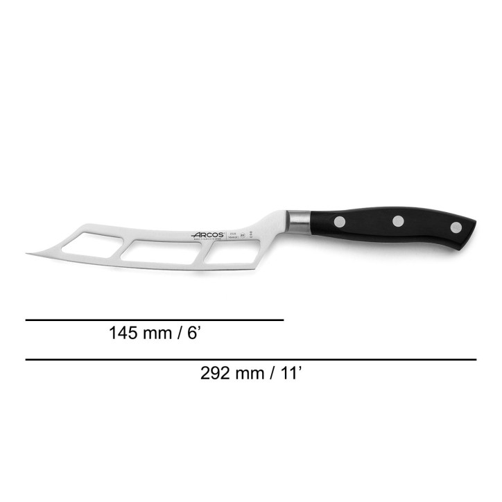 ARCOS SERIE RIVIERA NEGRO: CUCHILLO CORTA QUESO 145mm. Ref.232800