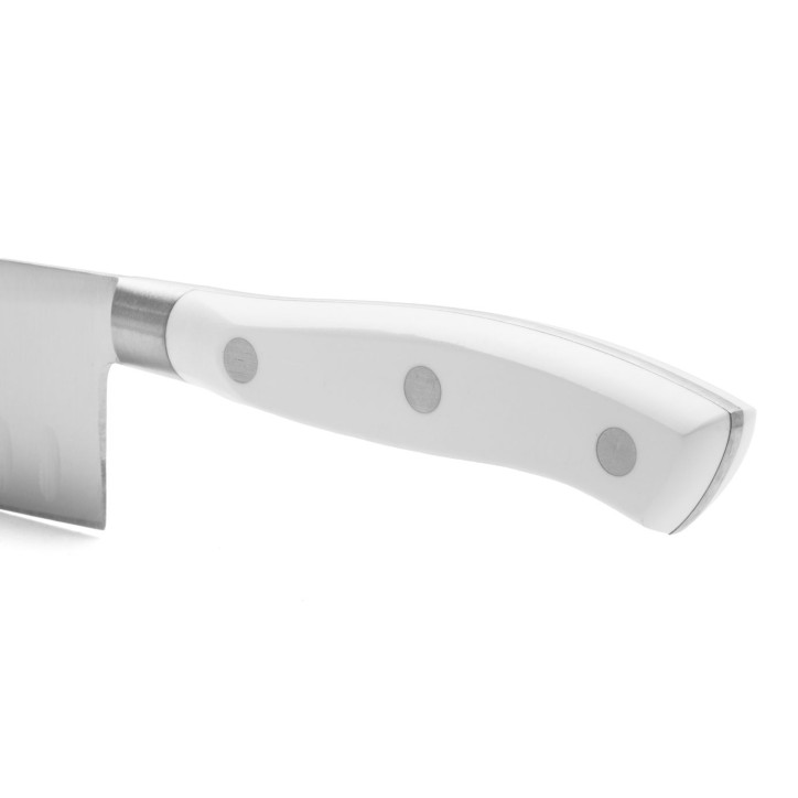 ARCOS SERIE RIVIERA BLANCO: CUCHILLO COCINERO SANTOKU ALVEOLADO 180mm. FORJADO Ref.233524