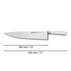 ARCOS SERIE RIVIERA BLANCO: CUCHILLO COCINERO 300mm. FORJADO Ref.233824