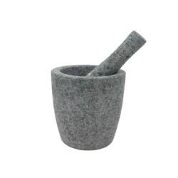 MORTERO: DE GRANITO CON MANO Ø12Xh12cm. Ref.60518