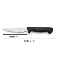 ARCOS: CUCHILLO CHULETERO ACERO INOX - Mango Polipropileno - NEGRO - Ref.740009