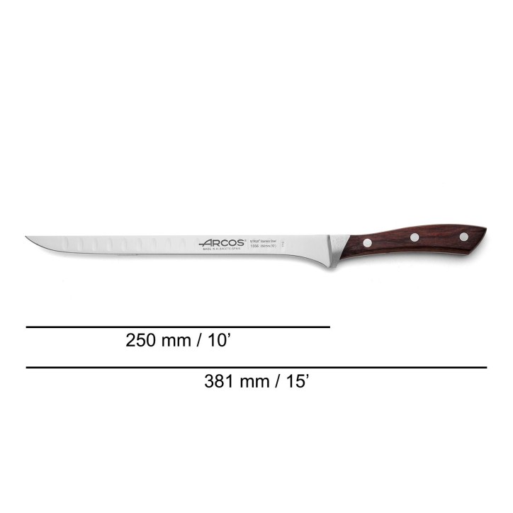 ARCOS SERIE NATURA: CUCHILLO JAMONERO 250mm. Ref.155610